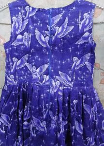 Blue Floral Print Fit &amp; Flare Dress