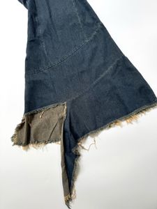 Denim fitted ruffle dress