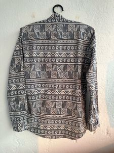 Geometric Print Button-Down Shirt