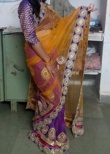 Embroidered Net Saree