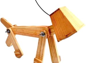 Wooden Robot Lamp