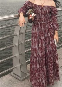 2-in-1 Shoulder Maxi Dress