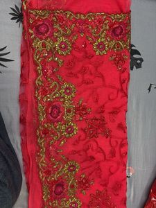 Stunning pink Embroidered Saree