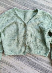 Mint Green Knit Cardigan