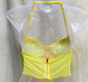 💛YELLOW SHEER CORSET TOP FOR WOMEN