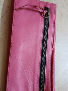 Pink Genuine Leather Wallet