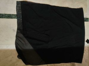 Elegant Black Abaya and Hijab with  Embellishments