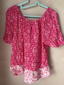 Chic Floral Print Short Sleeve Top