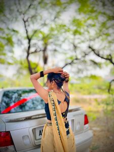 lehanga choli black and brown combination