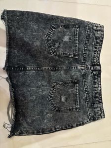 Distressed Acid Wash Denim Shorts