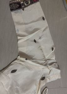 Elegant Cream Kurta Set with Tassels