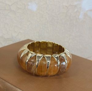 Chic Amber &amp; Gold Tone Bracelet