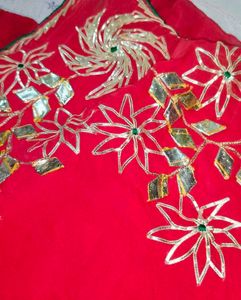 Handmade Gotta patti design saree