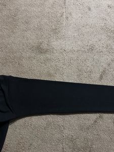 Black Ribbed Long Sleeve Top with Bow Detail