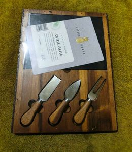 Acacia Wood Cheese Board Set