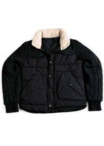 Men's Black Knit Puffer Jacket