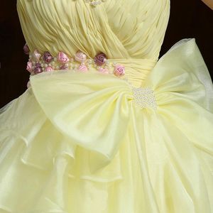 Floral Strapless Ballgown/attached Sleeves