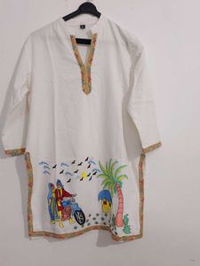 White Kurta Set with Hand Embroidery