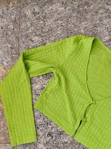 H&amp;M DIVIDED Green Cropped Cardigan