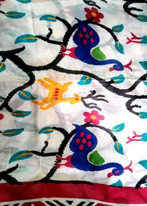 Beautiful Peacock & Deer Print Saree