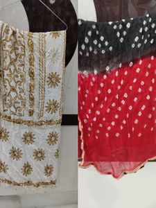 Bohemian Bandhani &amp; Embroidered Dupatta Set
