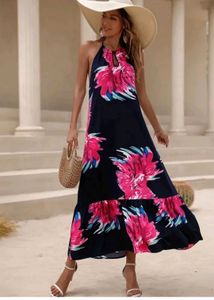 Boho Floral Halter Maxi Dress