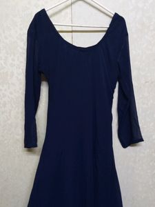 Navy Blue Frilled Gown
