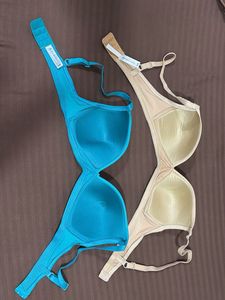 Pack of two - Blue &amp; Beige Lightly padded bra