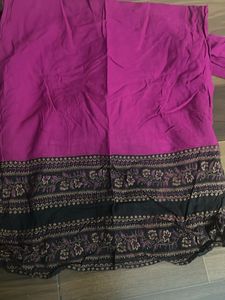 Elegant Pink Kurta with Black Embroidery