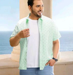 sztori men's green &amp; white striped casual shirt