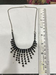 Sparkling Black Rhinestone Waterfall Necklace