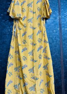 Vero Moda Floral Print Yellow Maxi Dress