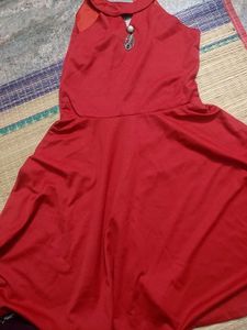 Maroon Fit &amp; Flare Dress