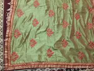 Green Embroidered Saree Blouse