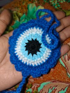 Crocheted Evil Eye Tassel Bag charm