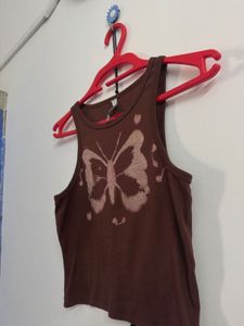 Brown Butterfly Tank Top