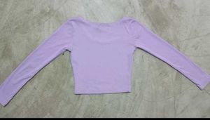 Lavender Cropped Long Sleeve Top