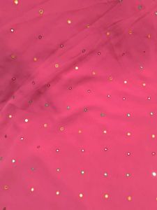 Pink &amp; Blue Embroidered Saree