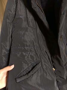Black Winter Jacket with Fur Lining