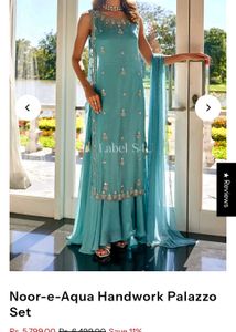 Turquoise Silk Ethnic Dress