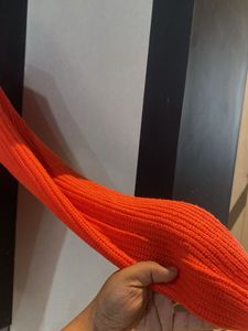 Vibrant Orange Knit Sweater