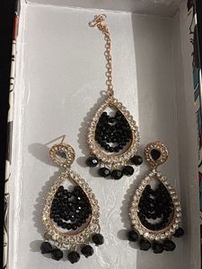 Elegant Black &amp; Gold Jewelry Set