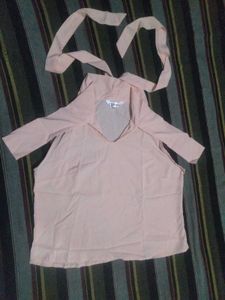 Chic Peach Halter Neck Top
