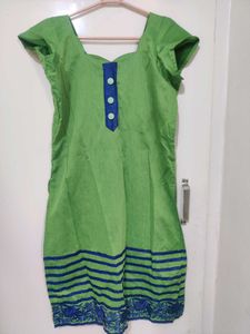 Green Cotton Blend Kurti