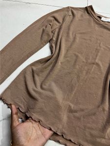 sheer Beige Long Sleeve Bell