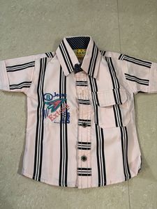 Boys Pink Striped Shirt
