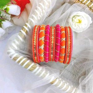 Vibrant Orange & Pink Bangles Set🩷🧡