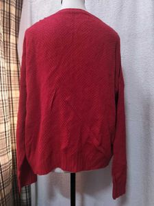 Red Button-Down Cardigan