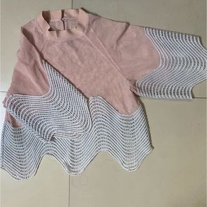 Sheer Mesh Top with Unique Wave Pattern