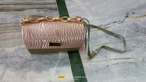Sparkling Glitter Clutch with Gold Chain